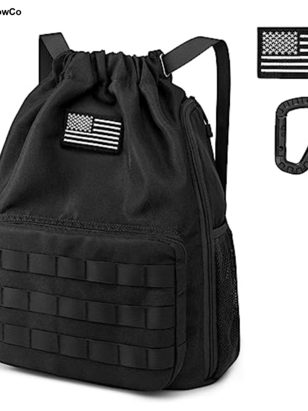 Drawstring Backpack Gym Sport Bag Water Resistant Shoe Compartment